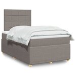 vidaXL Sommier à lattes de lit avec matelas taupe 120x190 cm tissu