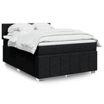 vidaXL Sommier à lattes de lit avec matelas Noir 140x190 cm Tissu