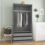 vidaXL Garde-robe Sonoma gris 100x50x200 cm Bois d'ingénierie