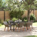 vidaXL Ensemble de Salle à Manger Jardin 7 Pièces Rattan Poly Gris