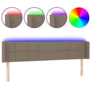 vidaXL Tête de lit à LED Taupe 163x16x78/88 cm Tissu