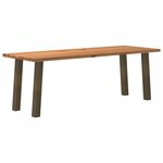 vidaXL Table à manger marron clair bois de chêne massif rectangulaire