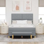 vidaXL Lit à ressorts avec coussin Gris clair 200 x 160 cm tissu
