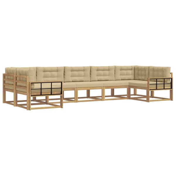 vidaXL Ensemble de canapés d'extérieur 7 pc Blanc et Beige