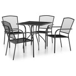 vidaXL Ensemble à manger de jardin 5 Pièces anthracite acier