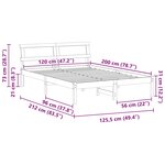 vidaXL Cadre de lit Blanc 120 x 200 cm Bois massif en pin