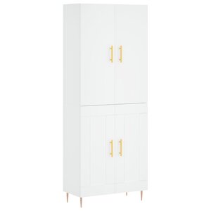 vidaXL Buffet haut Blanc 69 5x34x180 cm Bois d'ingénierie