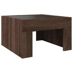 vidaXL Table basse avec LED infini chêne marron 50x50x30 cm