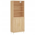 vidaXL Buffet haut Chêne sonoma 69 5x34x180 cm Bois d'ingénierie