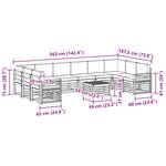 vidaXL Ensemble de canapés d'extérieur 11 Pièces Blanc et crème Polyester