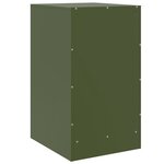vidaXL Table de chevet vert olive 34 5x39x62 cm acier