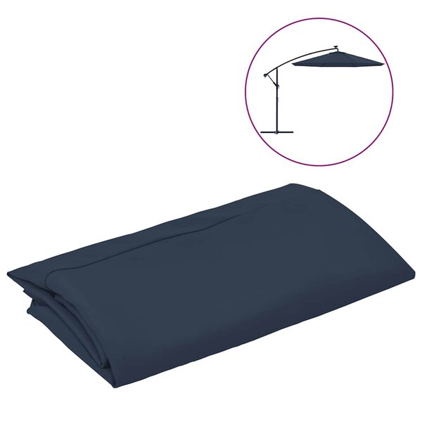 vidaXL Tissu de remplacement pour parasol déporté bleu 300 cm