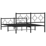 vidaXL Cadre de lit métal sans matelas avec pied de lit noir 140x190cm