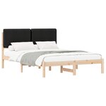 vidaXL Cadre de lit avec tête de lit rembourrée Noir 160 x 200 cm