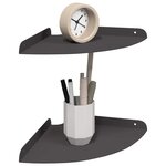 vidaXL Étagère Murale avec étagère 2 Pièces Noir 24 x 24 x 2 cm