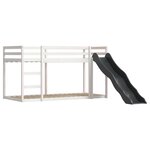 vidaXL Lit superposé sans matelas avec toboggan blanc noir 90x190 cm