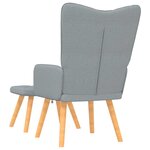 vidaXL Chaise de relaxation avec tabouret Gris clair Tissu