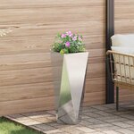 vidaXL Jardinière 2 Pièces Argent 30 x 30 x 75 cm Acier inoxydable