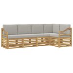 vidaXL Ensemble de canapés d'extérieur 5 Pièces Blanc et gris clair