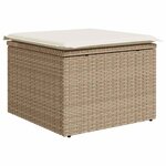 vidaXL Salon de jardin avec coussins 7 Pièces beige résine tressée