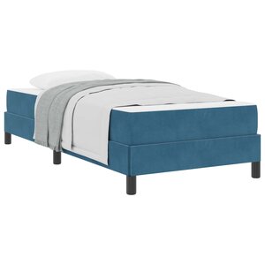 vidaXL Lit à ressorts avec matelas Bleu foncé 100 x 220 cm tissu