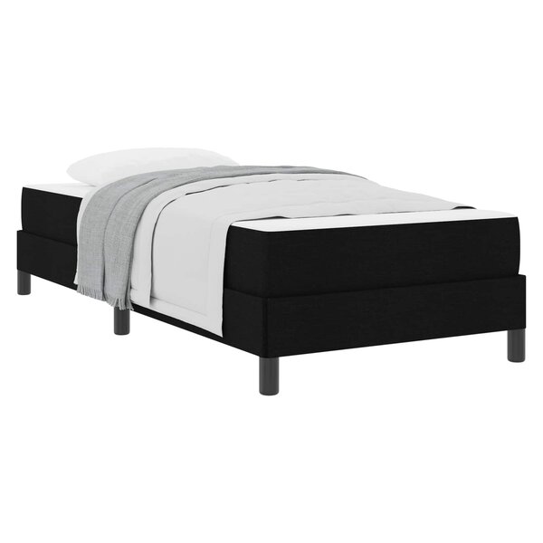 vidaXL Lit à ressorts avec matelas Noir 100 x 200 cm tissu