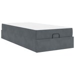 vidaXL Cadre de lit avec matelas Gris foncé 90 x 200 cm Velours