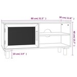 vidaXL Meuble TV Marron 80x30x40cm Bois de pin massif et rotin naturel