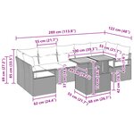 vidaXL Ensemble de canapé de jardin 8 pièces avec coussins gris en poly rattan et acacia