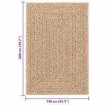 vidaXL Tapis ZIZUR 140x200 cm aspect de jute intérieur et extérieur