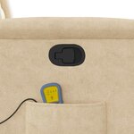 vidaXL Fauteuil inclinable de massage crème tissu microfibre