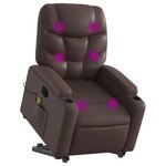 vidaXL Fauteuil inclinable de massage électrique marron similicuir