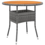 vidaXL Mobilier de bistro de jardin 3 Pièces Résine tressée Gris