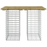 vidaXL Table de jardin Gabion Design 100x70x72 cm Bois de pin imprégné