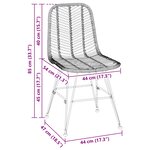 vidaXL Chaise de salle à manger 2 Pièces Noir 44 x 47 x 85 cm