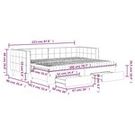 vidaXL Lit de jour avec gigogne et tiroirs jaune 80x200 cm velours