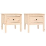 vidaXL Tables d'appoint 2 Pièces 50x50x49 cm Bois massif de pin