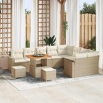 vidaXL Ensemble de canapé de jardin avec coussin 12 Pièces beige et crème