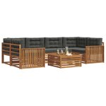 vidaXL Ensemble de canapés d'extérieur 7 Pièces Naturel et Anthracite