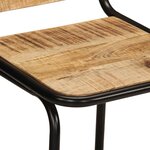 vidaXL Tabourets de bar lot de 2 Pièces bois massif manguier brut