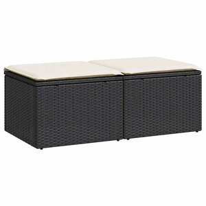 vidaXL Salon de jardin avec coussins 2 Pièces noir résine tressée acacia