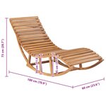 vidaXL Chaise longue à bascule Bois de teck solide