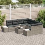 vidaXL Ensemble de canapé de jardin 9 Pièces Gris clair et gris foncé