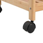 vidaXL Chariot de Cuisine avec Roues Naturel 46 x 38 x 76 cm Bambou