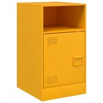vidaXL Table de chevet jaune moutarde 34 5x39x62 cm acier