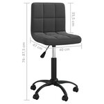 vidaXL Chaise pivotante de bureau Noir Velours