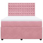 vidaXL Sommier à lattes de lit avec matelas Rose 140x200 cm Velours