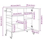 vidaXL Chariot de cuisine Bois ancien 87 5 x 38 5 x 84 5 cm