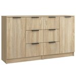 vidaXL Buffets 2 Pièces Chêne sonoma 60x30x70 cm Bois d'ingénierie