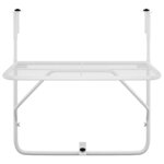 vidaXL Table de balcon Blanc 60x40 cm Acier